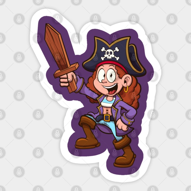 Pirate Girl Sticker by TheMaskedTooner